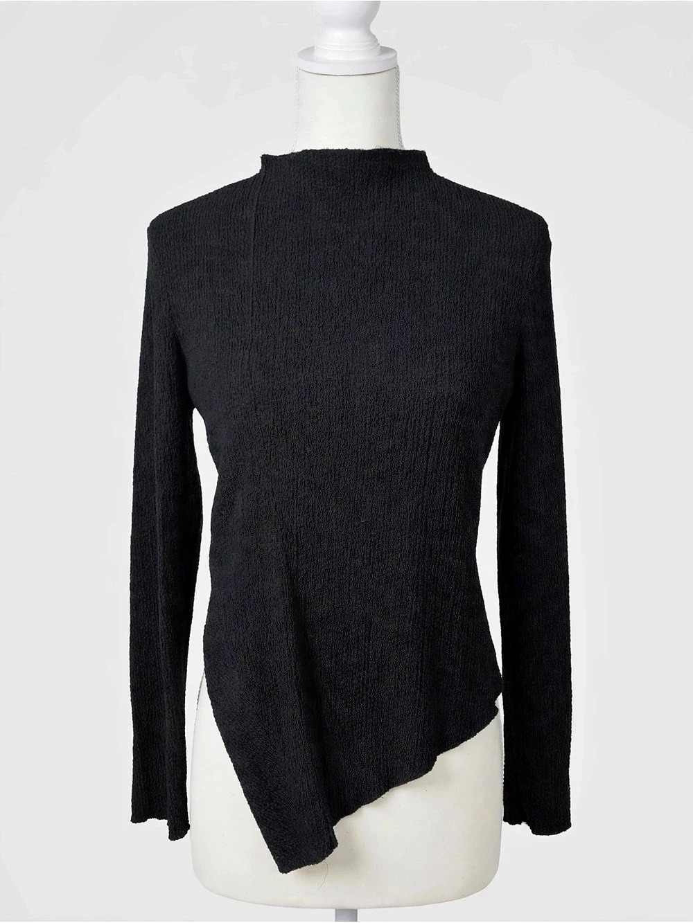 Zara Black Long Sleeve Asymmetrical Top
